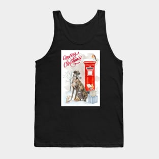 Greyhound Merry Christmas Santa Dog Tank Top